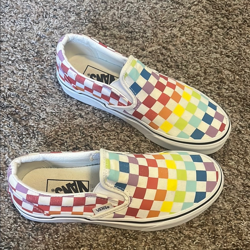Vans Kids Multicolor Checkered Slip-On Shoes